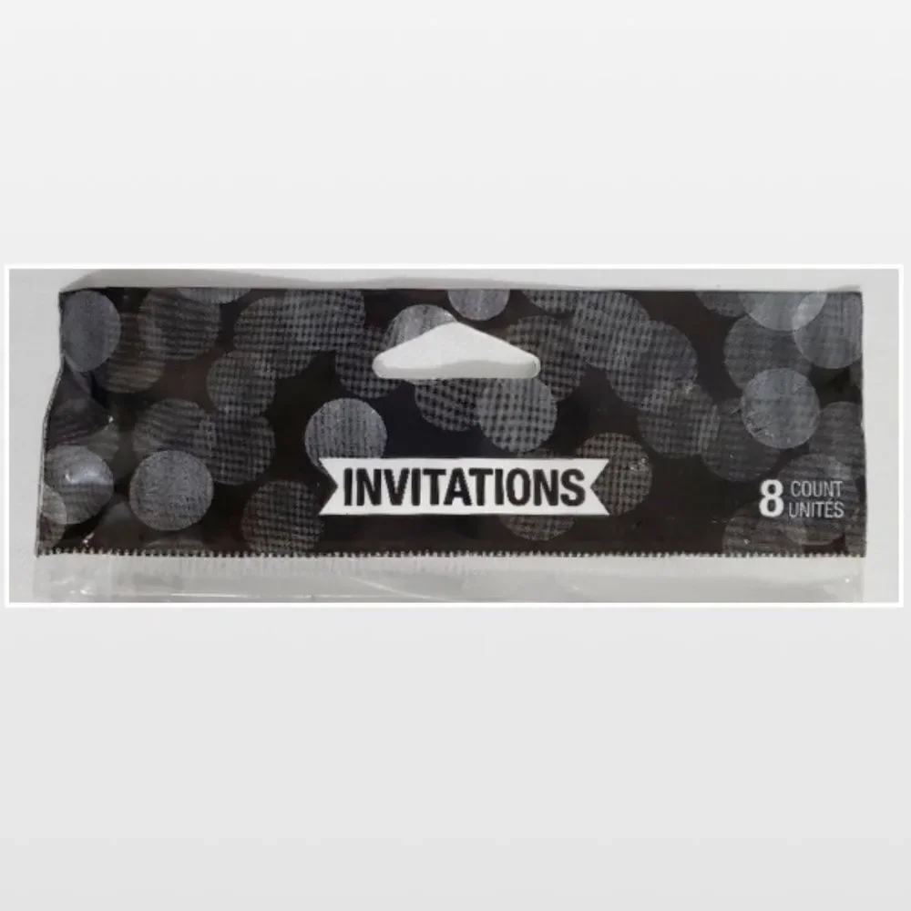 New Invitations Universal Party Black Gold Cards All Occasions 8 Count NWT
